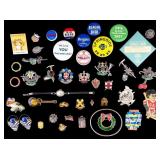 Travel, Political, and Novelty Pins Sterl