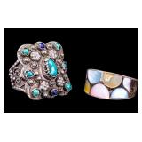Sterling Turquoise/Lapis & MOP Rings