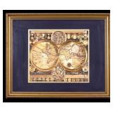 Framed Gold Foil Print of Planisphaerium Terrestre