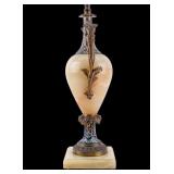 Onyx, Bronze, & Cloisonne Table Lamp