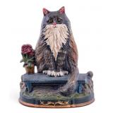 Upper Deck Cast Iron Cat on Bench Doorstop Decor