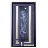 Nude Drawing on Paper with Cut Out Mat, Signed