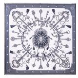Hermes Paris "Les Cles" Silk Scarf Cathy Latham