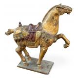 19th Century American Polychrome Carved Horse