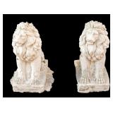 Pair of Concrete Lion Garden Accent Sculptures