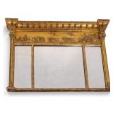 19th C George III Style Giltwood Overmantle Mirror