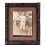 Antique Black Forest/Tramp Art Frame and Photo