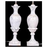 Vintage Marble Table Lamp Pair