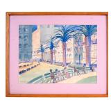 Watercolor Cityscape by Eliot B. Moses (Am 20th C)