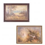 Bird Dog Hunting Scenes Oil on Canvas (2)