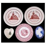 English Pottery, Spode Xmas Bowl, PA Church Plates