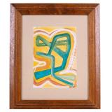 Signed Abstract Expressionist Mixed Media Painting