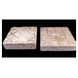 Pair of 19th Century Carved Marble Fireplace Tiles