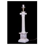 Wihte Marble Ionic Column Table Lamp