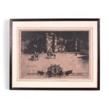 Sir David Young Cameron "Holyrood in 1745" Etching