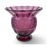 Art Deco Purple Pressed Glass Vase