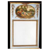 French Trumeau Mirror w/ Pastoral Oil Painting