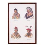 Vintage Native American Chiefs Lithograph Poster