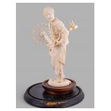 Antique Japanese Figure of Woman w/ Spinning Wheel
