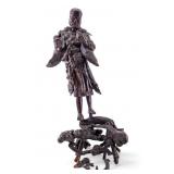 Antique Chinese Carved Hardwood Statuette