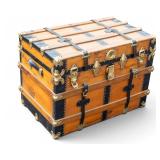 Refinished Wooden Steamer Trunk