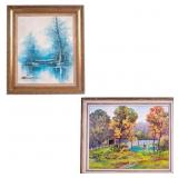Mid Century Impressionist Oil Paintings