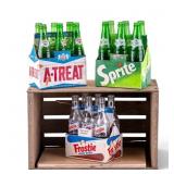 Wooden Crate with Assorted Soda Bottles
