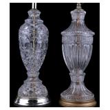 Vintage Pressed Glass Lamps Pair