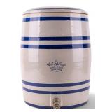 Striped Stoneware Beverage Dispenser with Lid