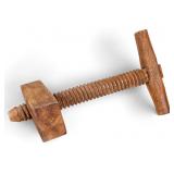 Large Antique Carved Wooden Screw Press