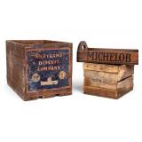 3 Advertising Crates w/ Bicuits, Michelob
