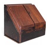 Table Top Oak Letter Box w/ Fold-Out Doors