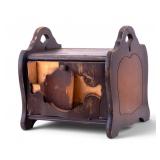 Wooden Bread Box With Hinged Door