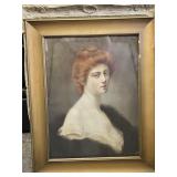 Red-Haired Lady Portrait Print after H. Rondel