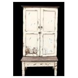 Vintage Painted Mail Sorting / Apothecary Cabinet