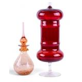 American Ruby Glass & Crackle Glass Vessels