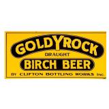 Vintage Goldy Rock Birch Beer Metal Trade Sign