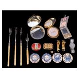 Victorian Silverplate Utensils, Pins, Cufflinks