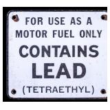 Early Leaded Motor Fuel Enameled Sign