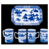 Mottahedeh Portugal Blue Asian Design Mugs
