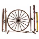 Vintage Wagon Wheel, Augers + Yokes