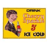 Cherry Sparkle Drink Metal Sign
