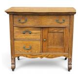 Victorian Oak Wash Basin Cabinet