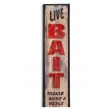Vintage Live Bait Tin Sign