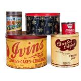 5 Vintage Advertising Tins Assorted Brands