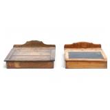 Wooden Boxes Each with Slant Front