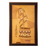 Tribal Batik Painting - Signed, Frame