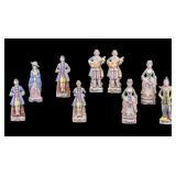 9 Hand Painted Japanese Figurine Statues
