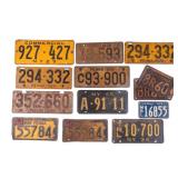 12 Vintage Pennsylvania License Plates