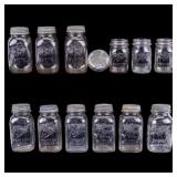 12 Glass Ball & Hom-Pak Mason Jars & Lids